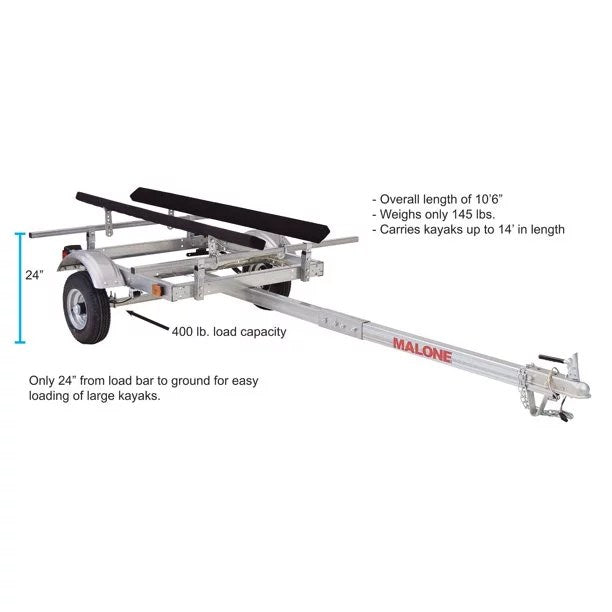 EcoLight Single Kayak Trailer - Lightweight Tow-Behind Kayak Transport - Geartrailusa