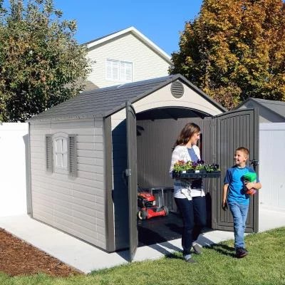 Lifetime 8 ft x 10 ft Outdoor Storage Shed - Durable Resin Construction - Geartrailusa