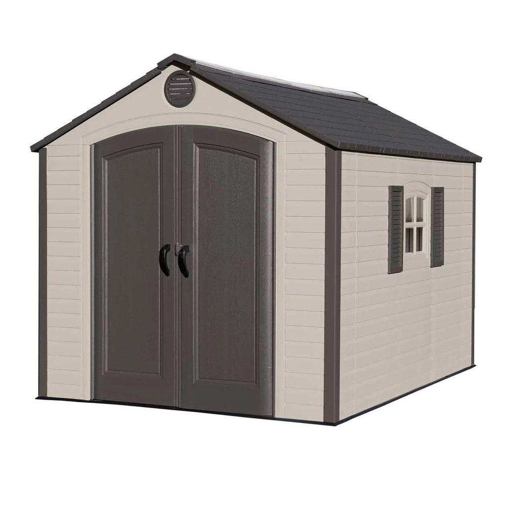 Lifetime 8 ft x 10 ft Outdoor Storage Shed - Durable Resin Construction - Geartrailusa