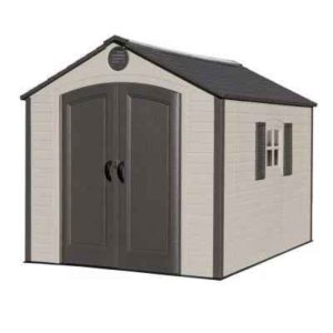 Lifetime 8 ft x 10 ft Outdoor Storage Shed - Durable Resin Construction