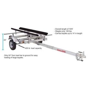 EcoLight Single Kayak Trailer - Lightweight Tow-Behind Kayak Transport