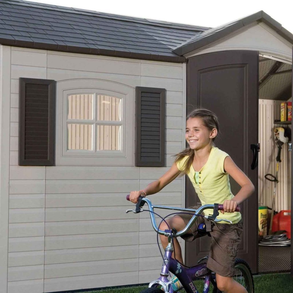 Lifetime 15 ft x 8 ft Outdoor Storage Shed - Large Resin Garden Shed - geartrailusa-Garden Sheds-GeartrailUSA